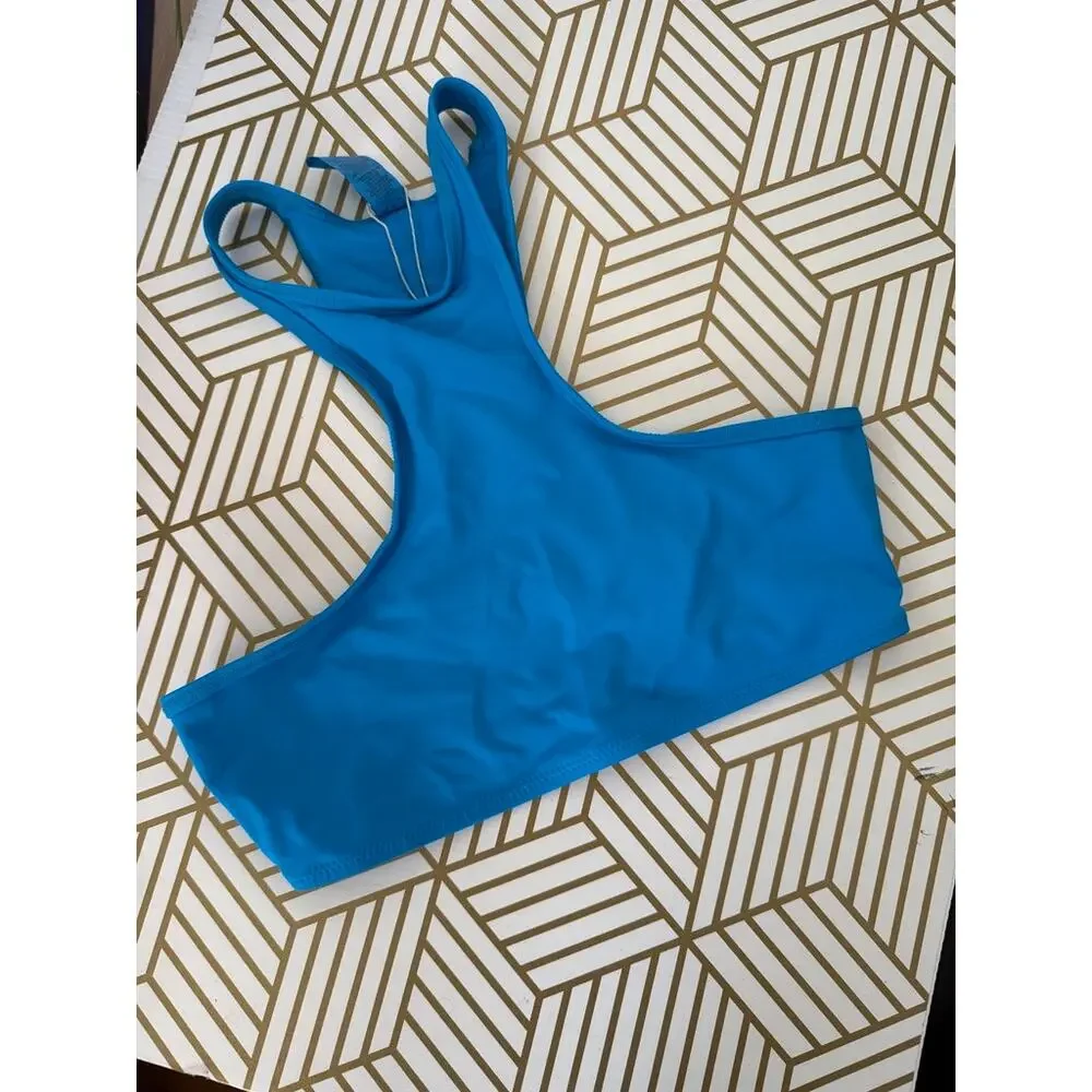 SKIMS Recycled Swim Highneck Racerneck Top | Size Small